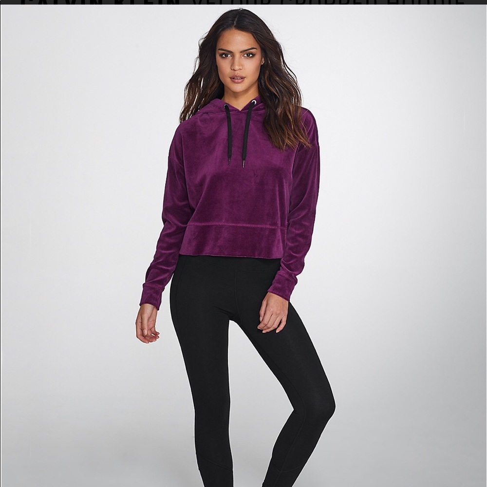Calvin Klein Performance NWT Velvet cropped hoodie